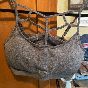 Zenana Outfitters Charcoal Strappy Sports Bra
